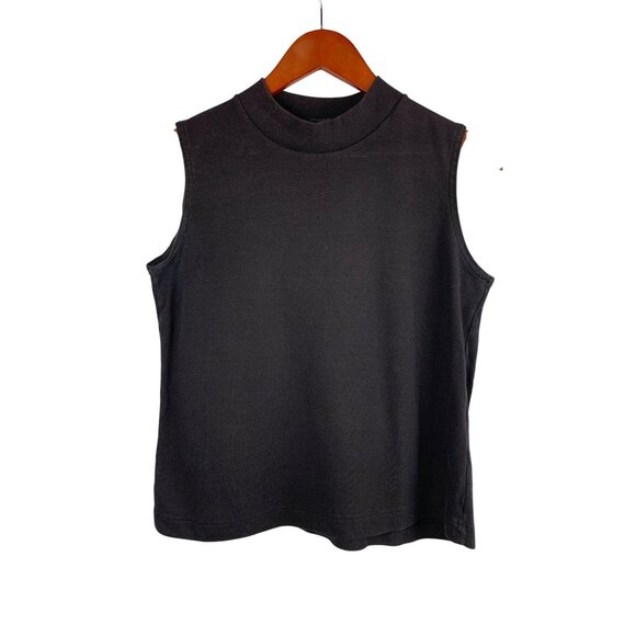 Lands End Sleeveless Black Cotton Top Size S - Picture 1 of 3